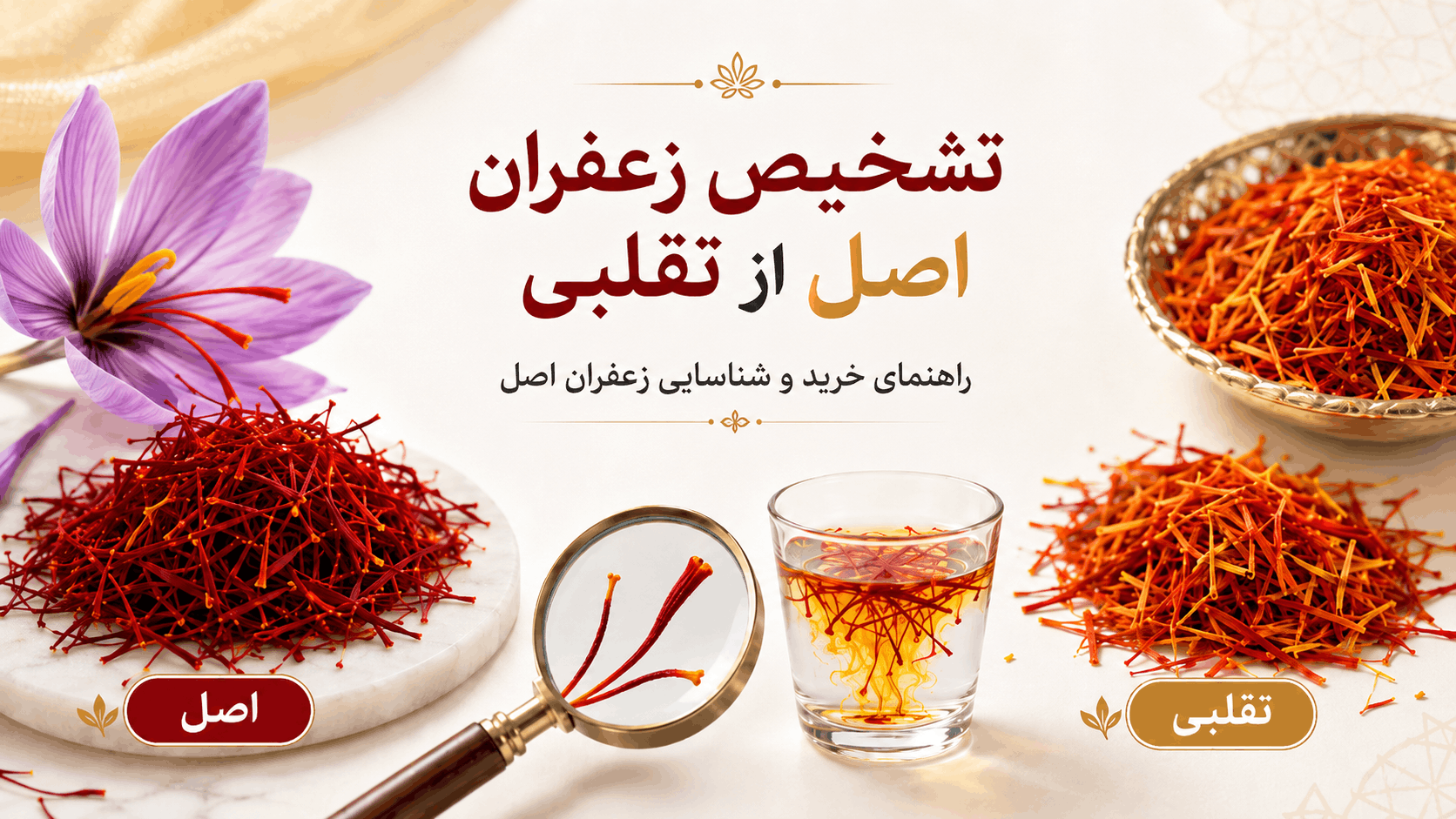 تشخیص زعفران اصل از تقلبی؛ راهنمای کامل و کاربردی خرید زعفران اصل